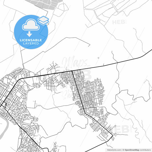 Layered PDF map of Tumbes, Peru