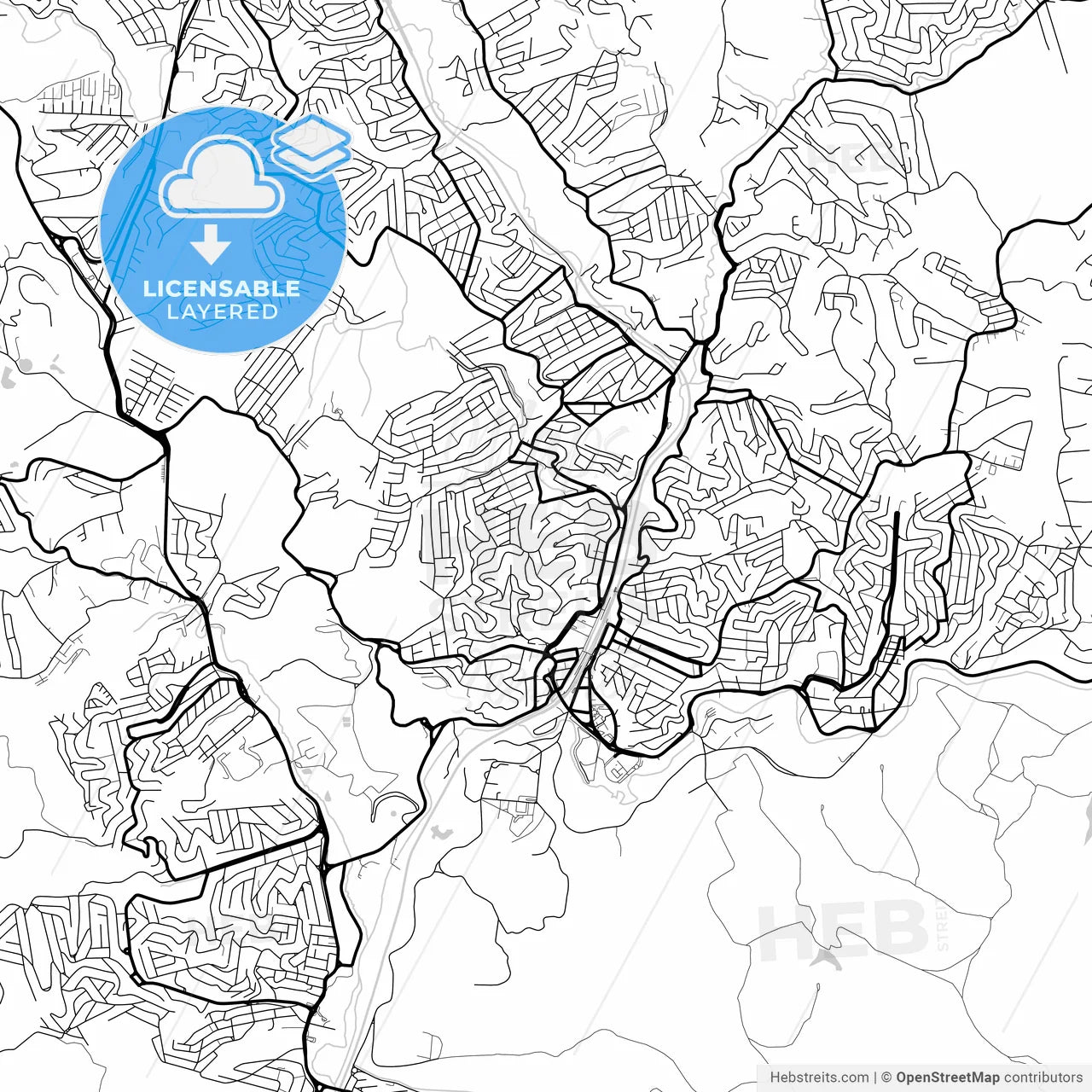 Layered PDF map of Franco da Rocha, Brazil