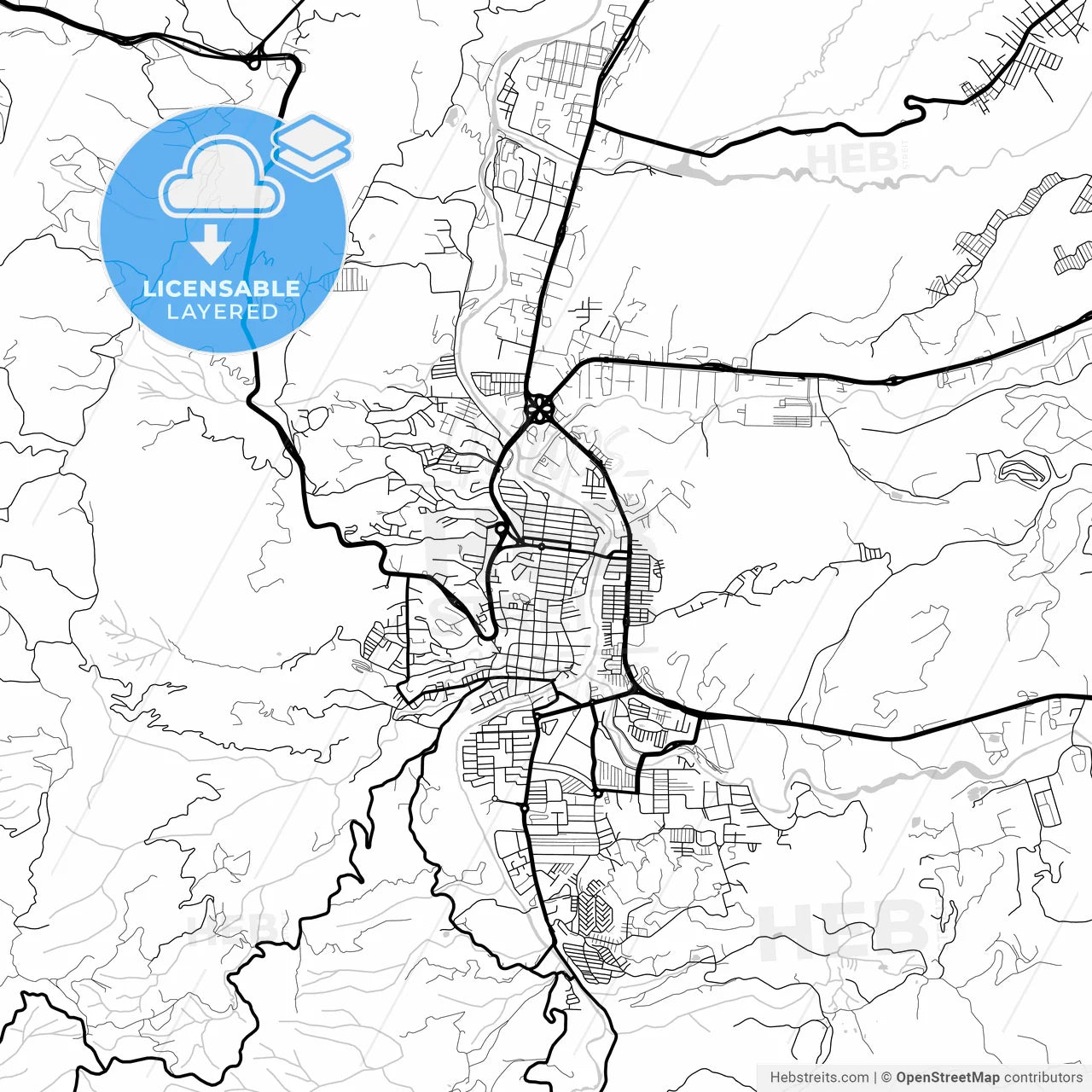 Layered PDF map of Giron, Colombia
