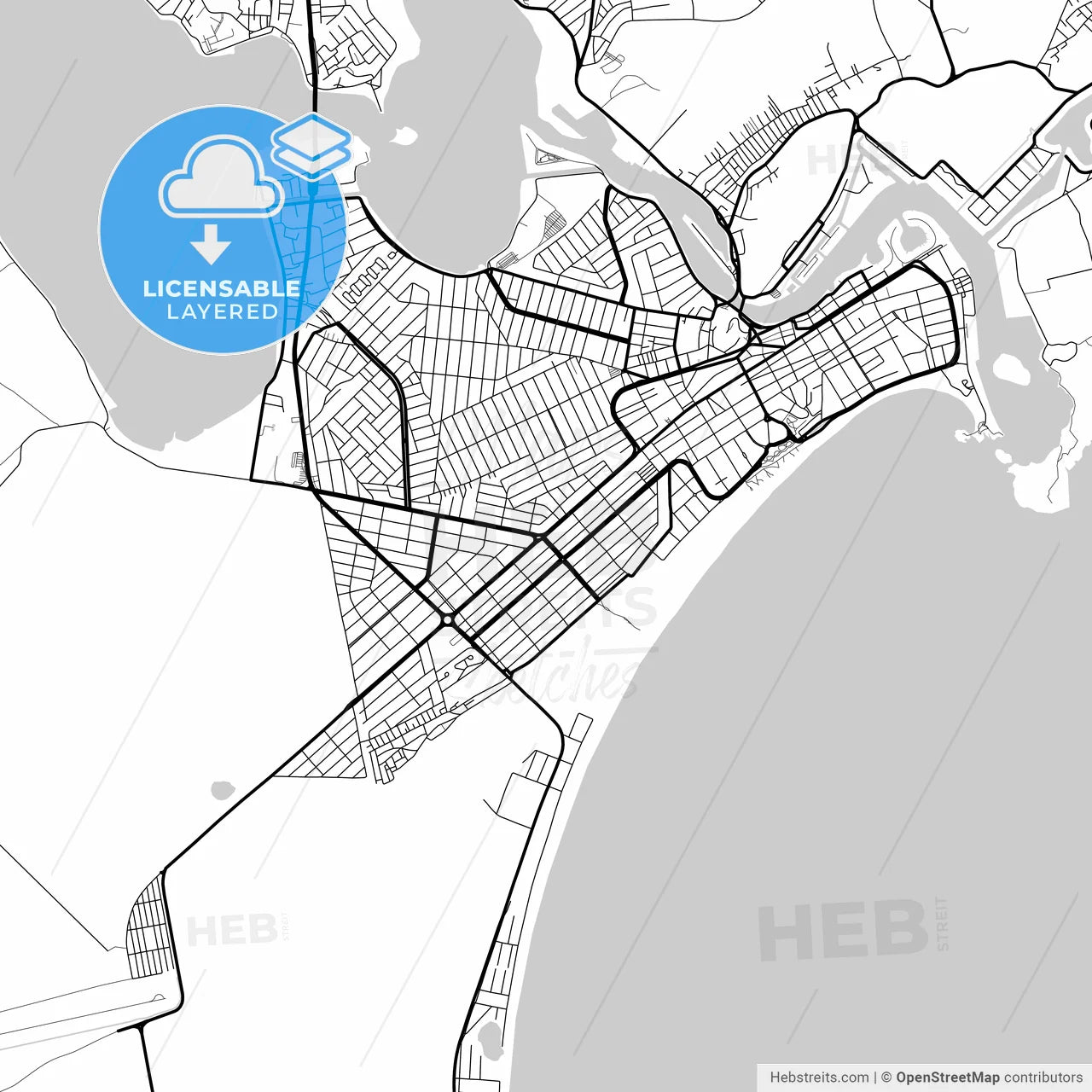 Layered PDF map of Cabo Frio, Brazil
