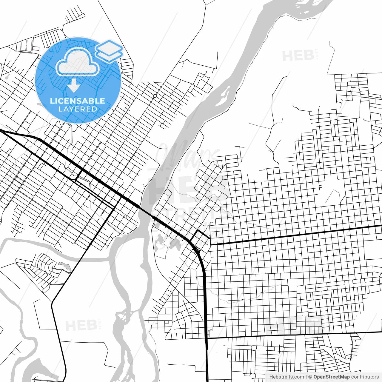 Layered PDF map of Ji Parana, Brazil