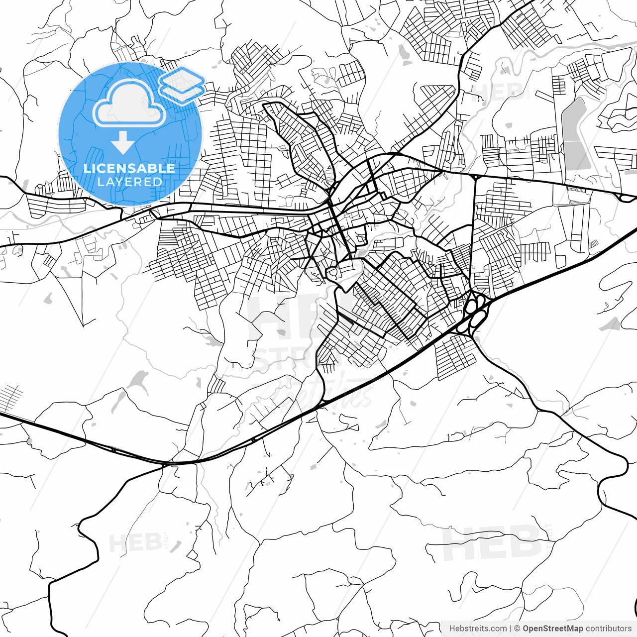 Layered PDF map of Vitoria de Santo Antao, Brazil