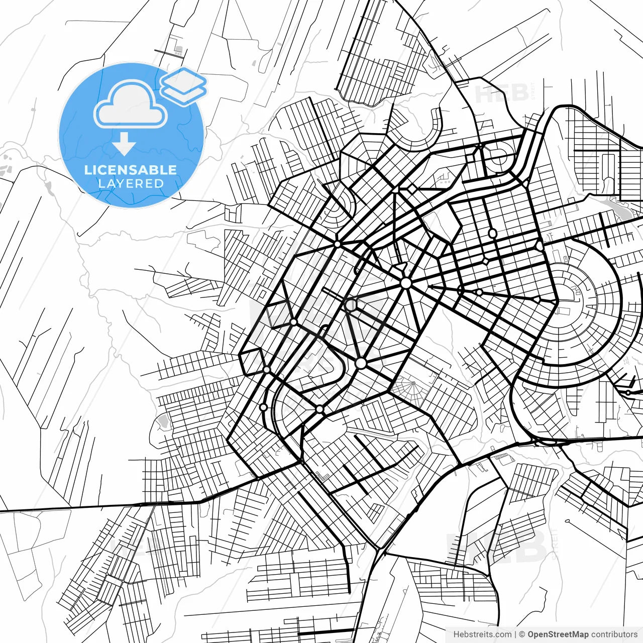 Layered PDF map of Umuarama, Brazil