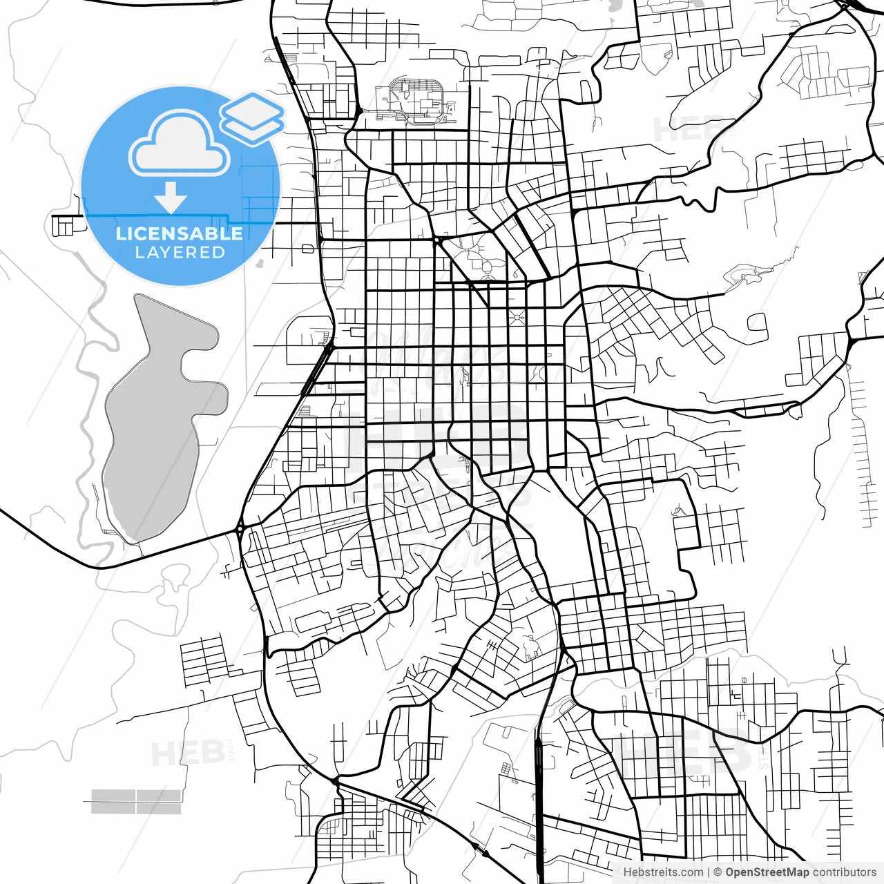 Layered PDF map of Santa Cruz do Sul, Brazil