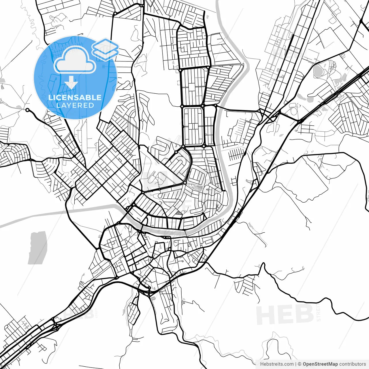 Layered PDF map of Guaratingueta, Brazil
