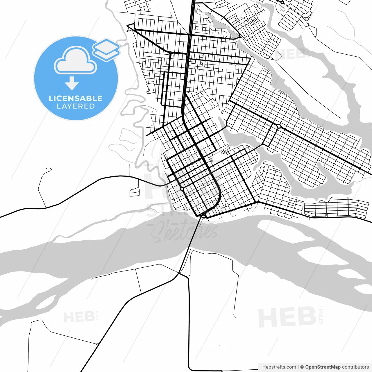 Layered PDF map of Linhares, Brazil