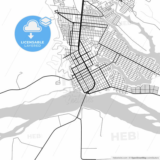 Layered PDF map of Linhares, Brazil