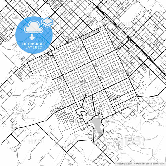 Layered PDF map of Tandil, Argentina