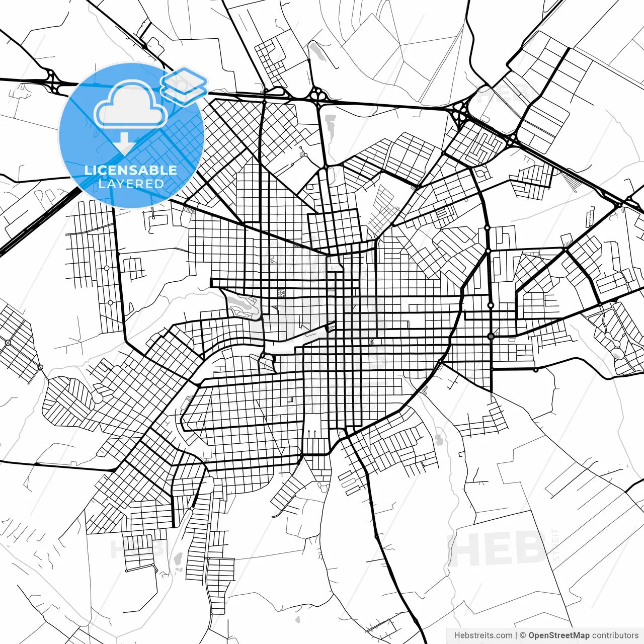 Layered PDF map of Assis, Brazil