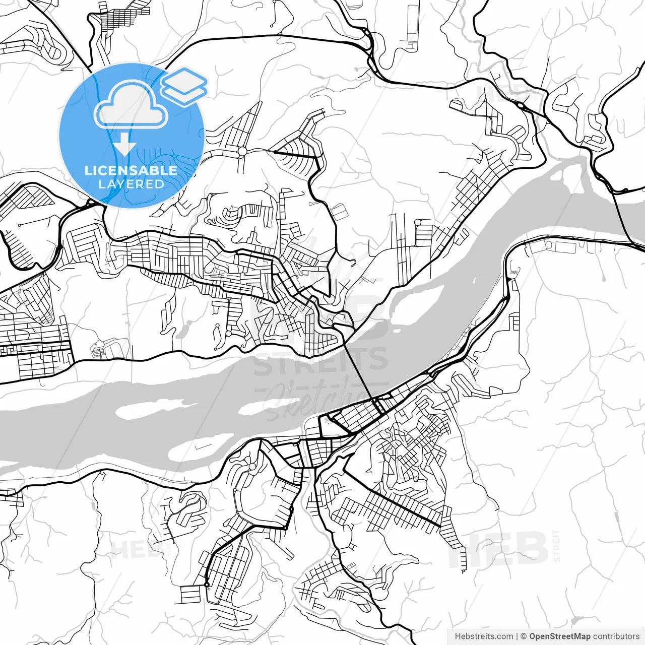 Layered PDF map of Colatina, Brazil
