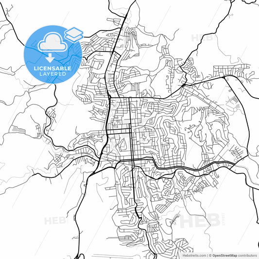 Layered PDF map of Teofilo Otoni, Brazil