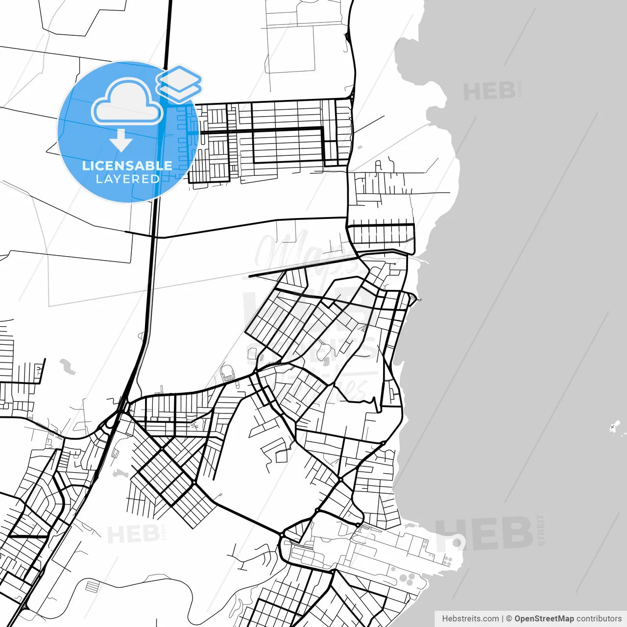 Layered PDF map of Guaiba, Brazil