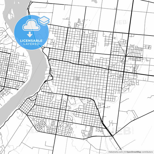 Layered PDF map of Salto, Uruguay