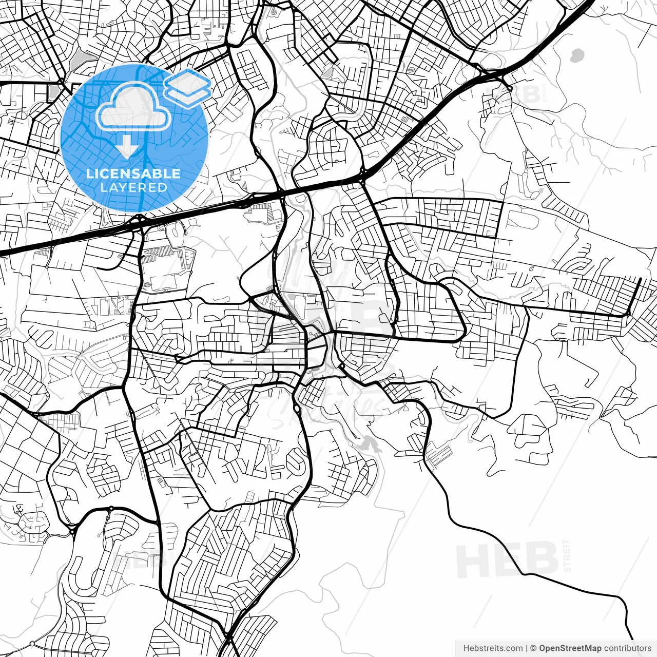 Layered PDF map of Votorantim, Brazil