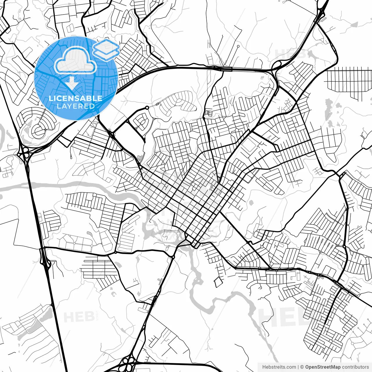 Layered PDF map of Salto, Brazil
