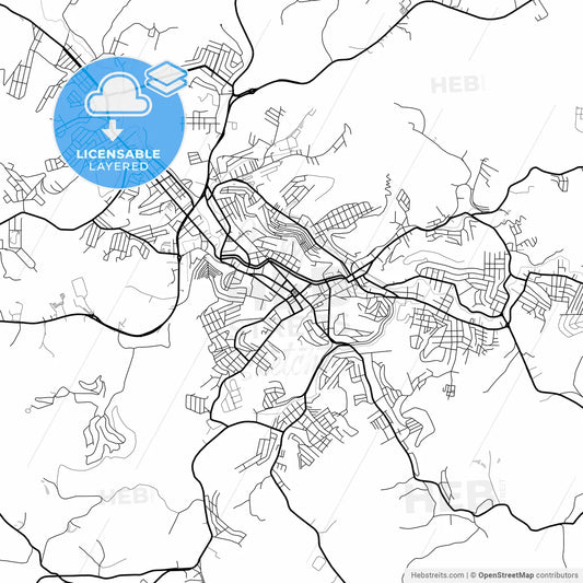 Layered PDF map of Uba, Brazil