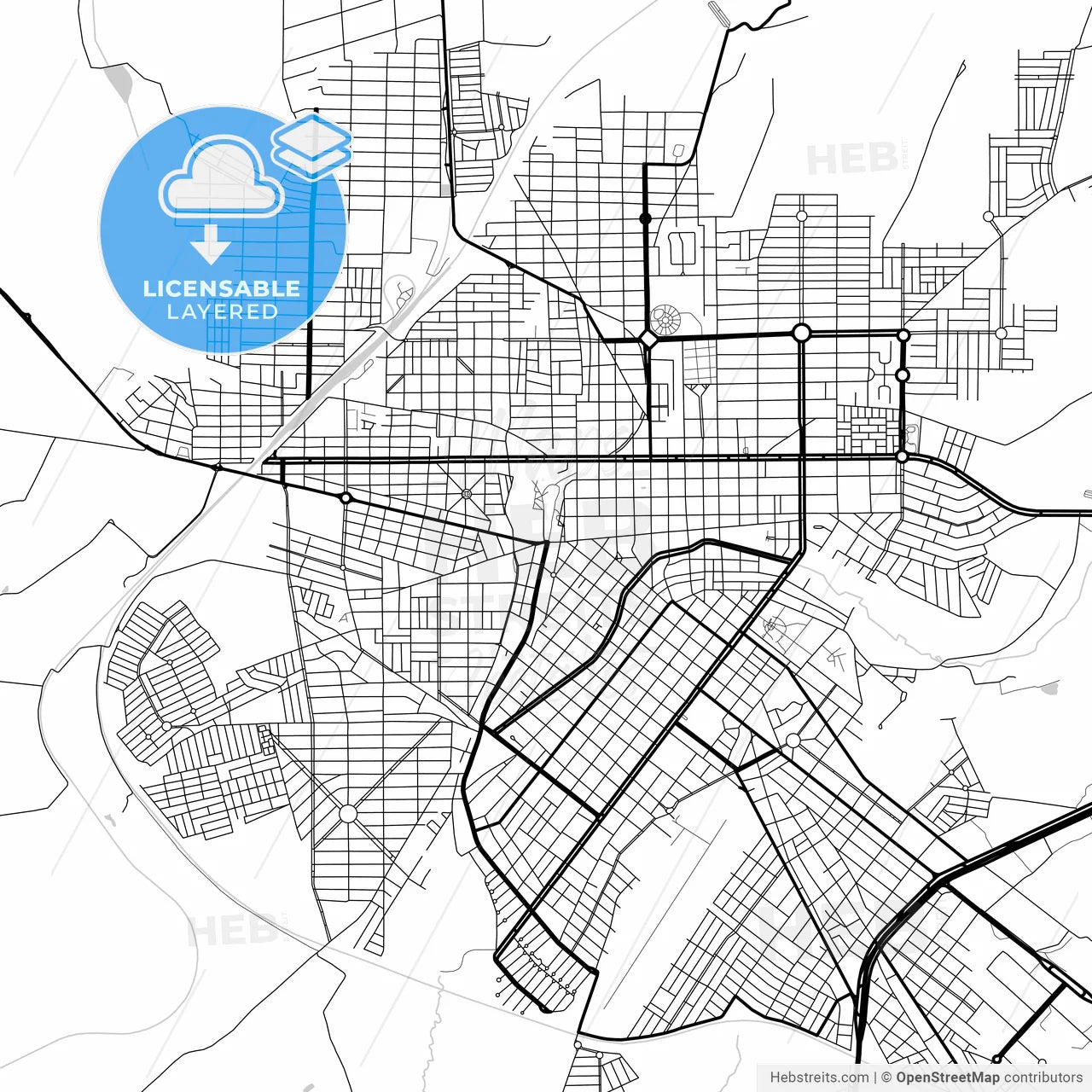 Layered PDF map of Araguari, Brazil