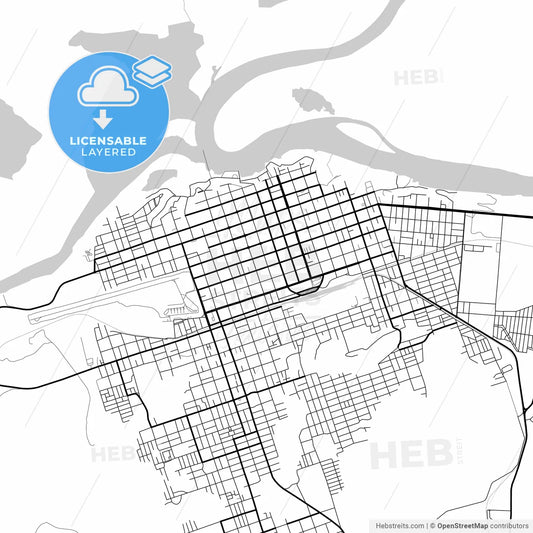 Layered PDF map of Corumba, Brazil