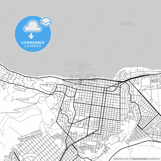 Layered PDF map of San Carlos de Bariloche, Argentina
