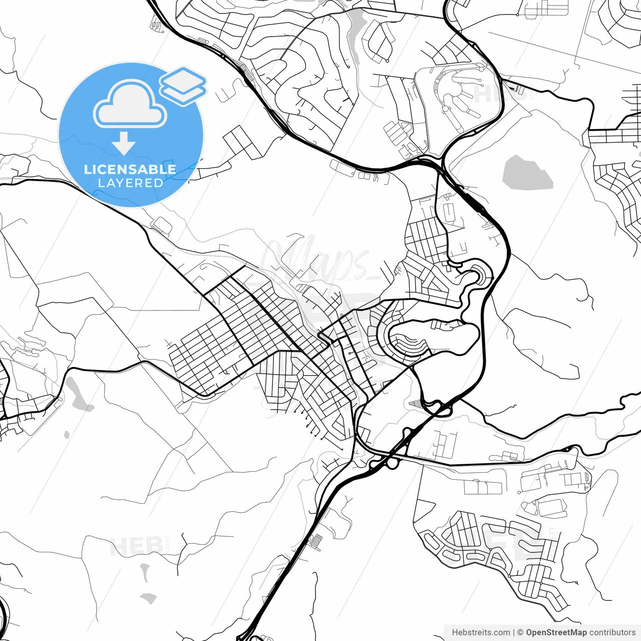Layered PDF map of Vespasiano, Brazil