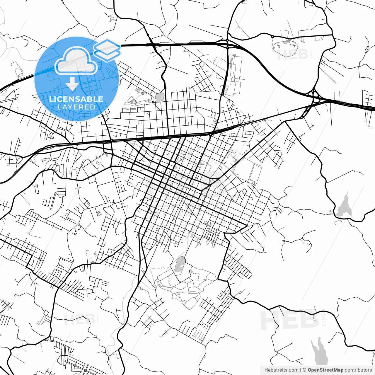Layered PDF map of Campo Largo, Brazil