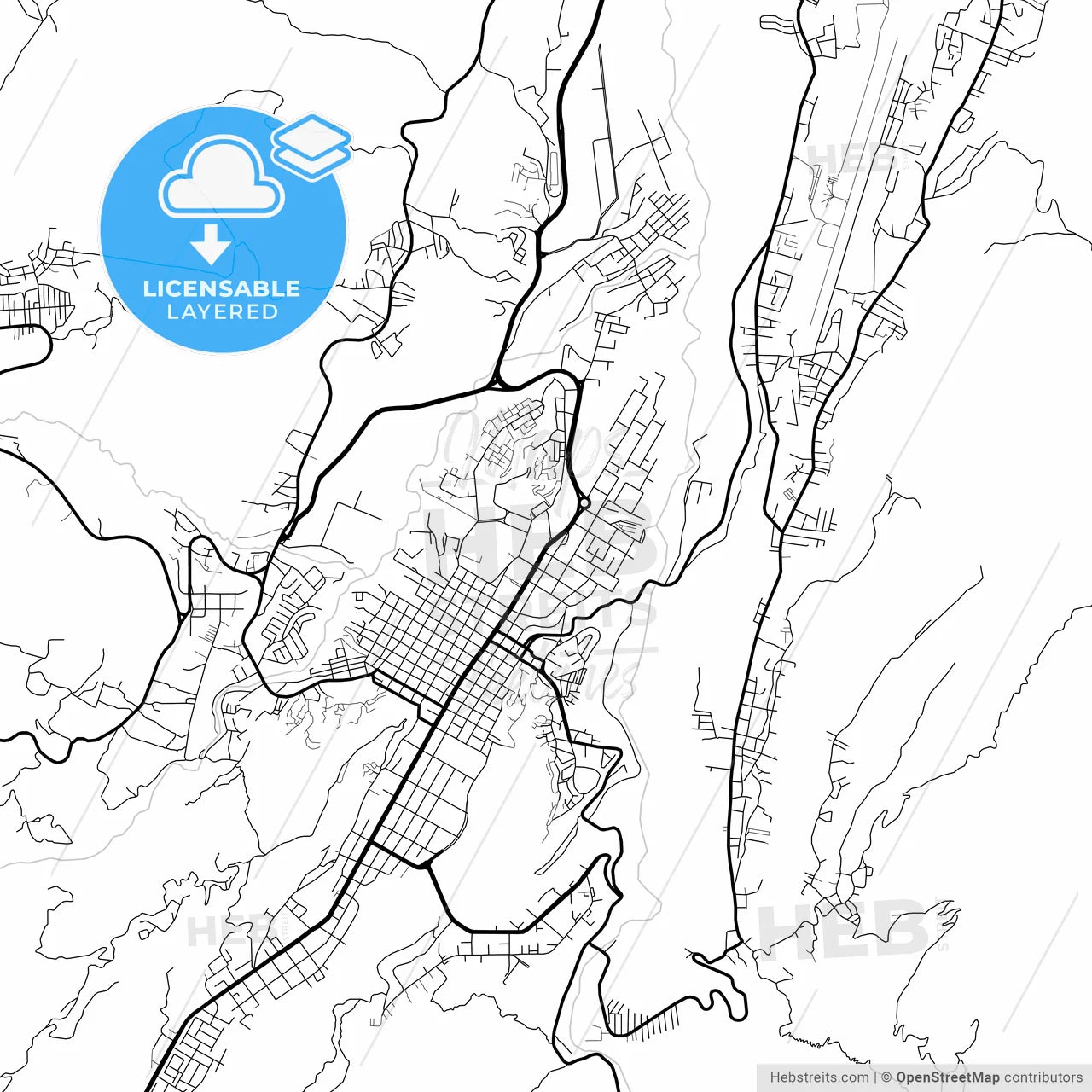 Layered PDF map of Valera, Venezuela