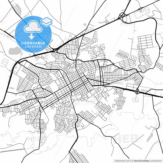 Layered PDF map of Tatui, Brazil