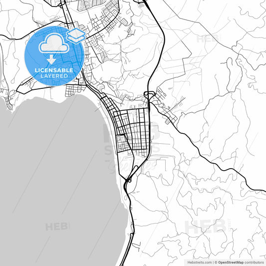 Layered PDF map of Coronel, Chile
