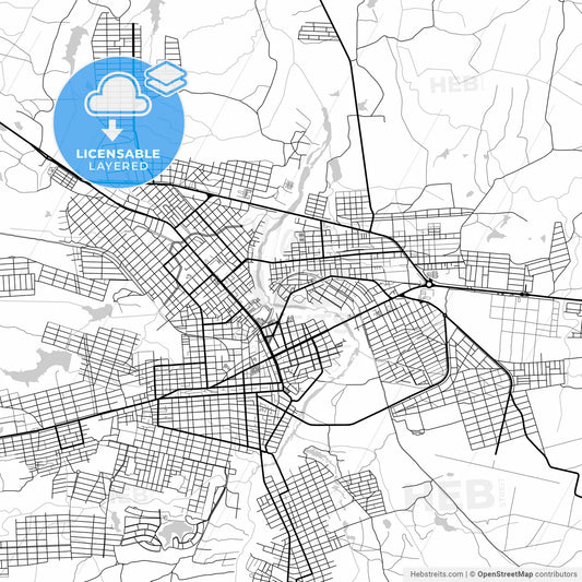 Layered PDF map of Patos, Brazil