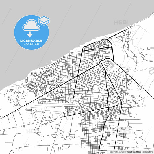 Layered PDF map of Riohacha, Colombia