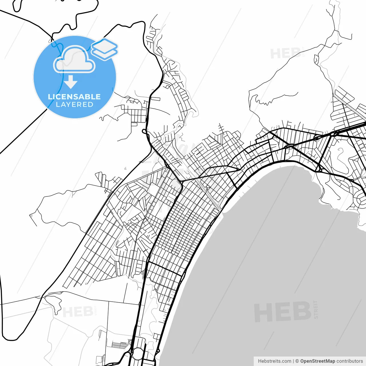 Layered PDF map of Caraguatatuba, Brazil