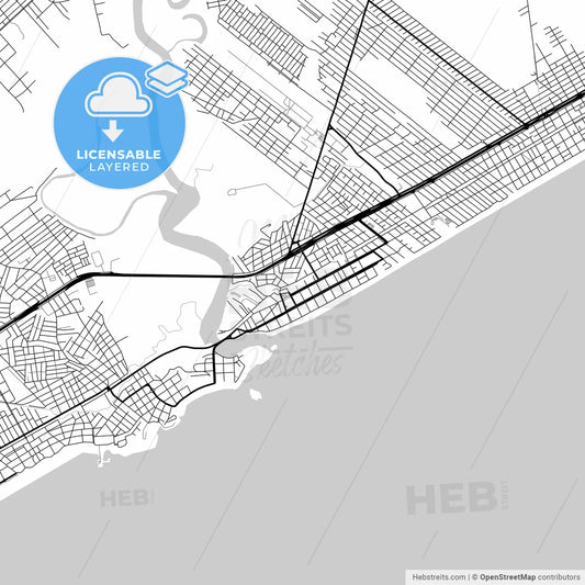 Layered PDF map of Itanhaem, Brazil