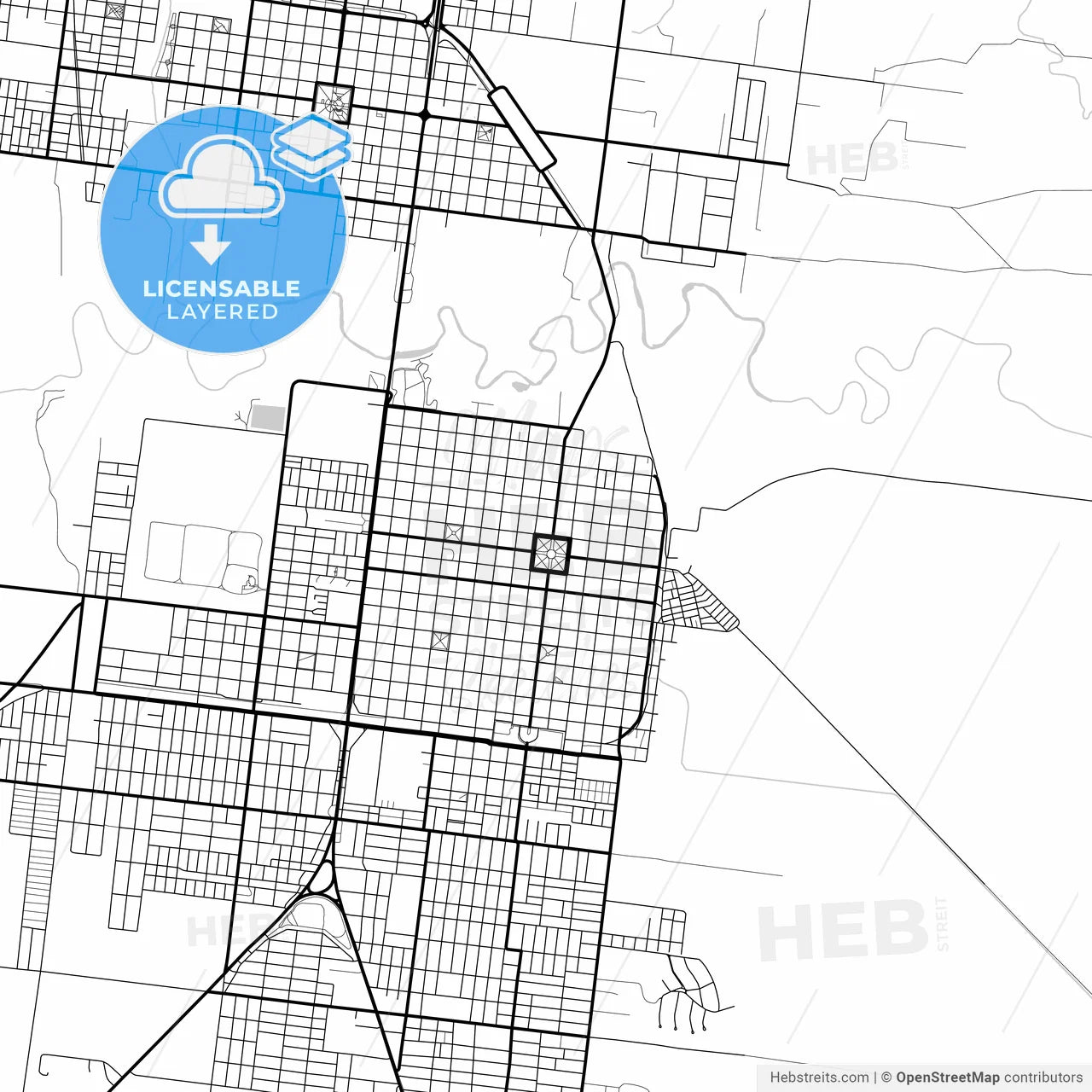 Layered PDF map of Reconquista, Argentina