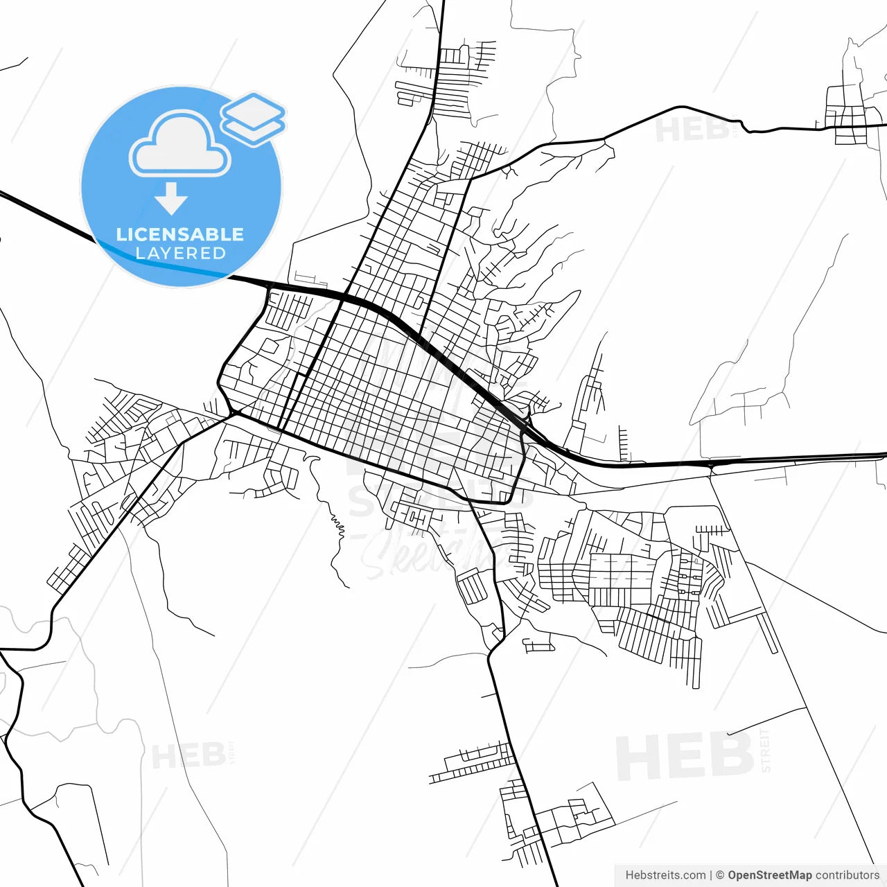 Layered PDF map of Yaritagua, Venezuela