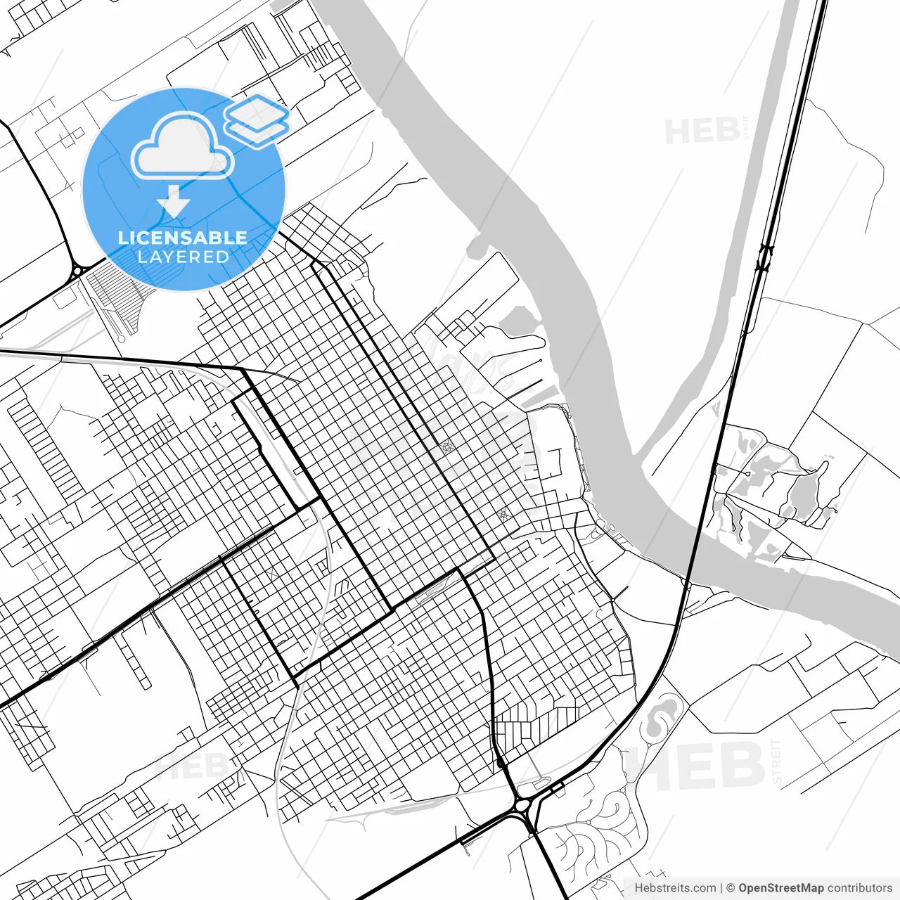 Layered PDF map of Zarate, Argentina