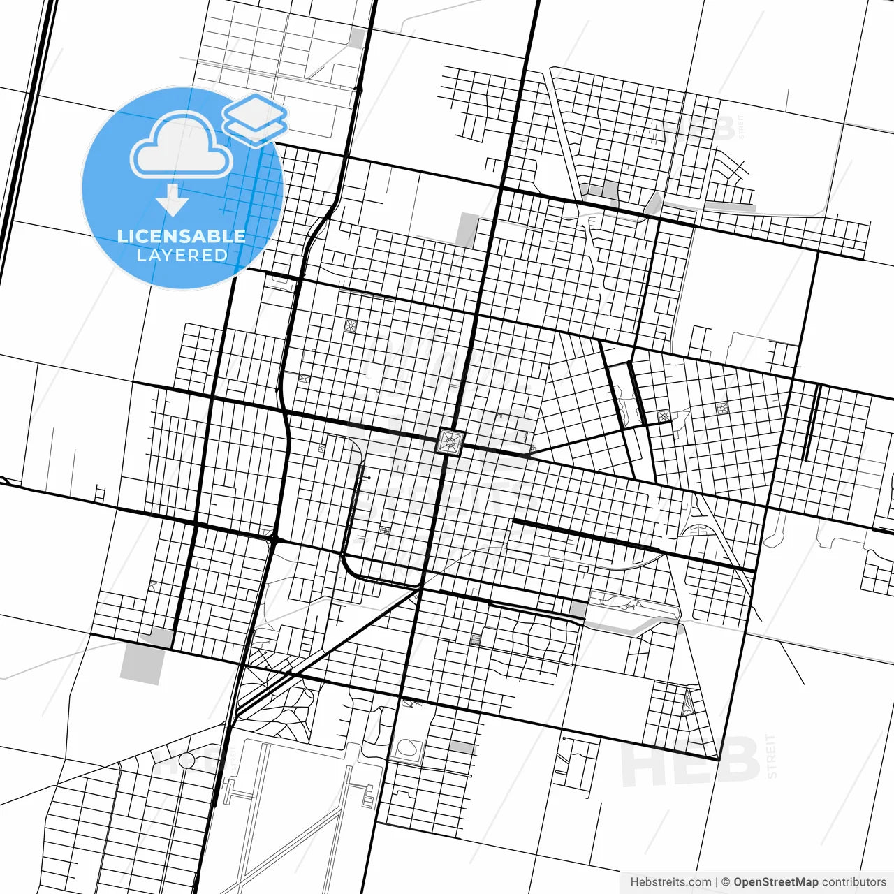 Layered PDF map of Rafaela, Argentina