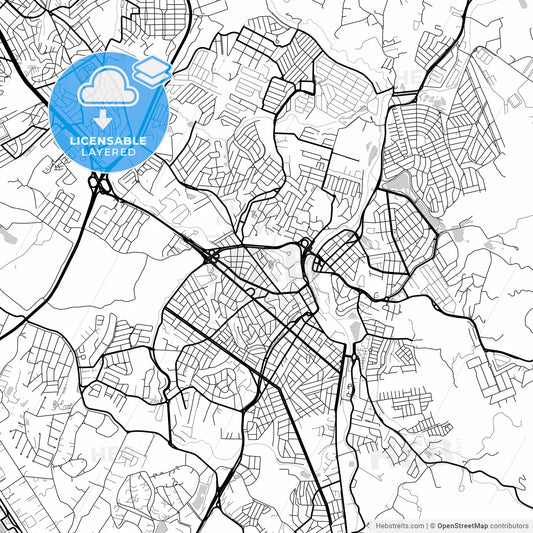 Layered PDF map of Valinhos, Brazil