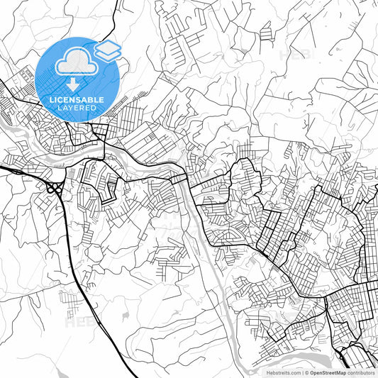 Layered PDF map of Sao Lourenco da Mata, Brazil