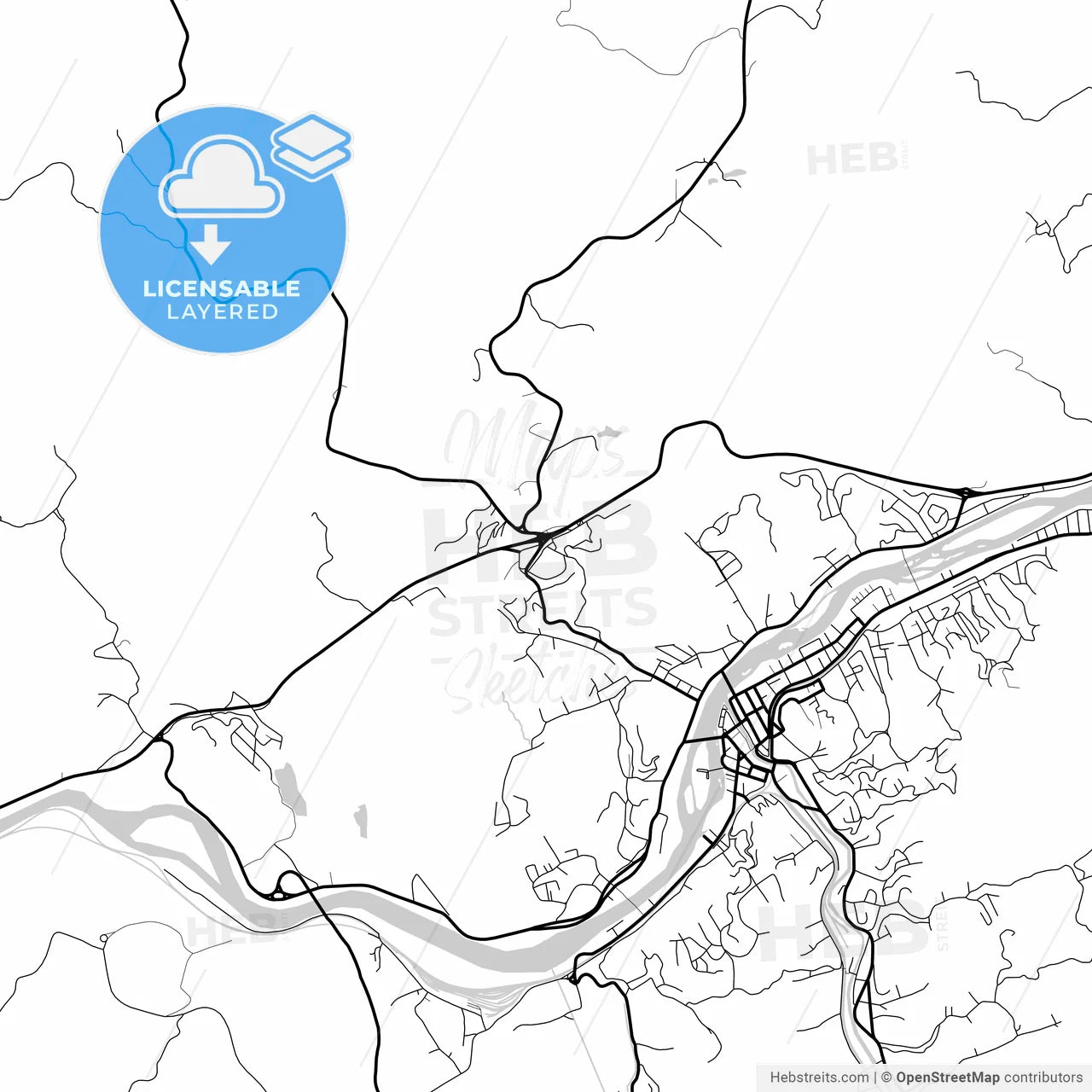 Layered PDF map of Barra do Pirai, Brazil