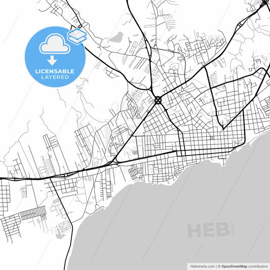 Layered PDF map of Porlamar, Venezuela