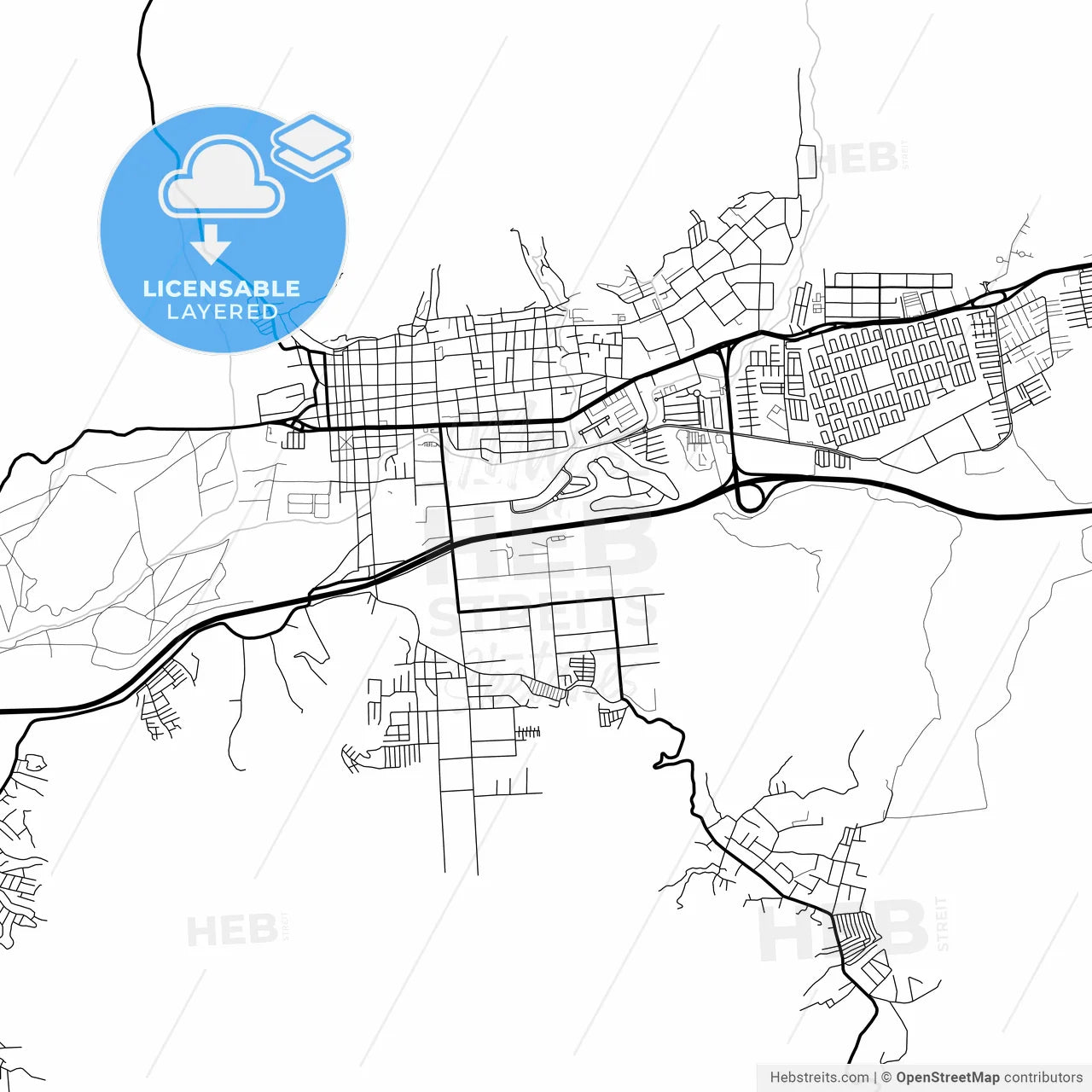Layered PDF map of La Victoria, Venezuela