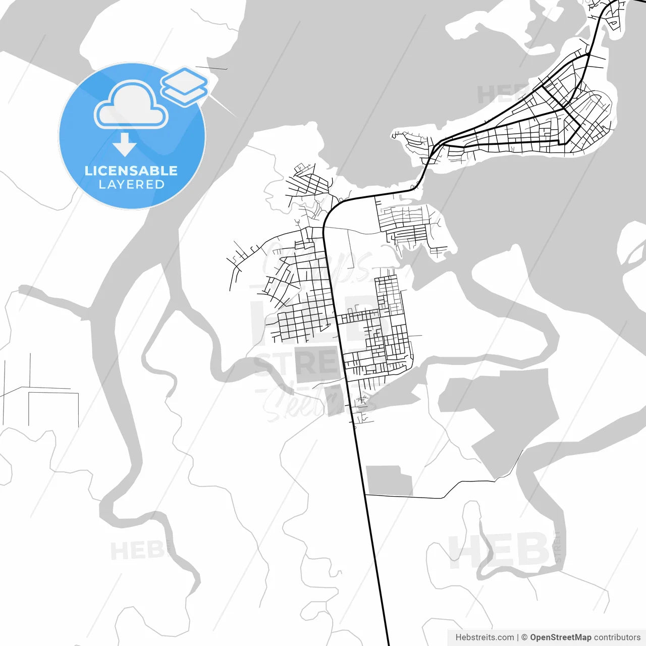 Layered PDF map of Tumaco, Colombia