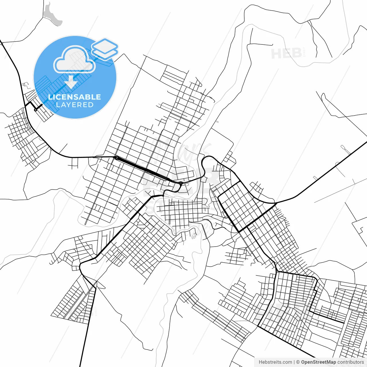 Layered PDF map of Barra do Corda, Brazil