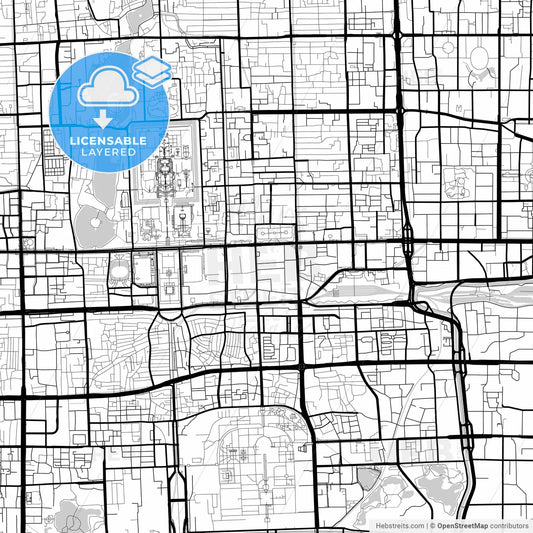 Layered PDF map of Beijing, China