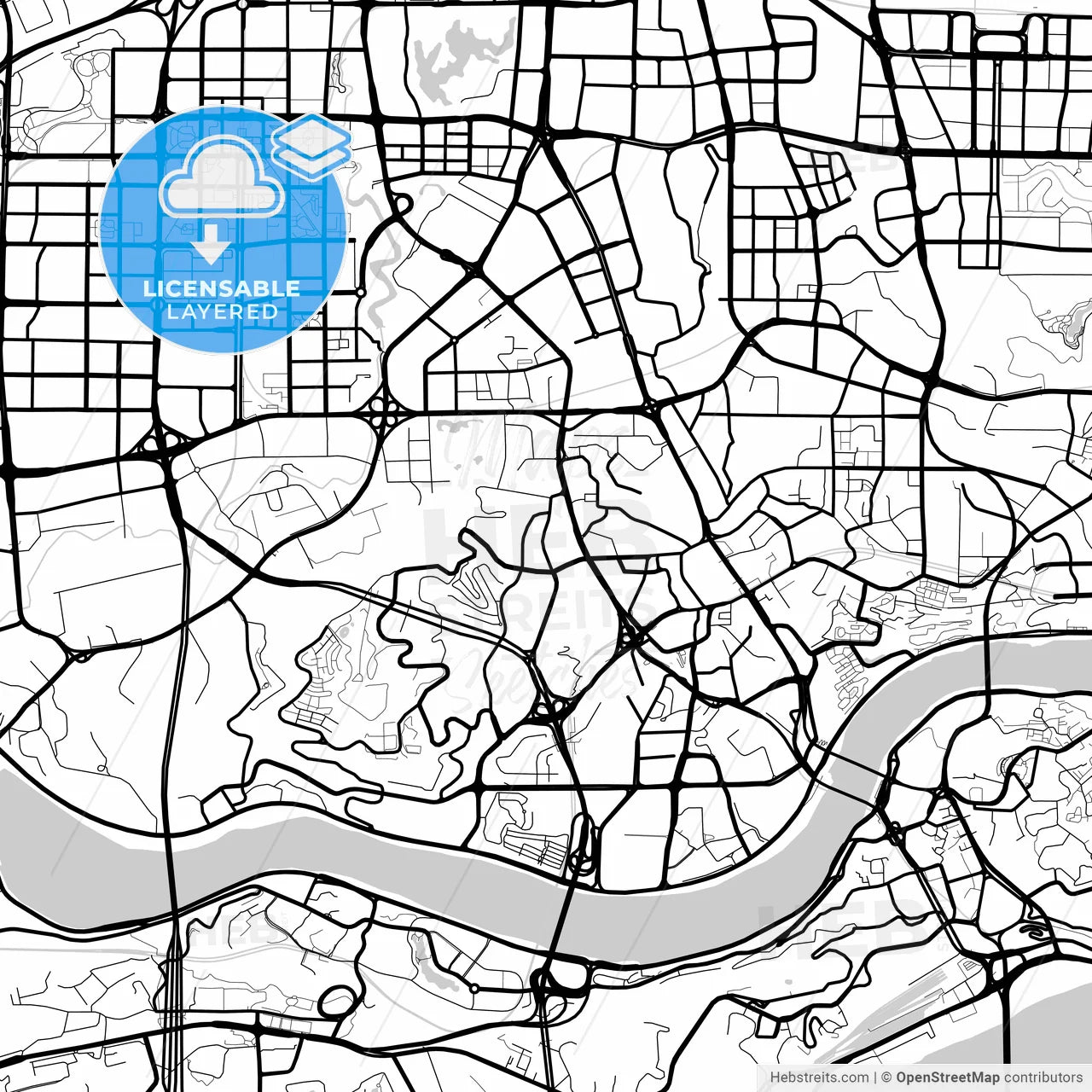 Layered PDF map of Chongqing, China