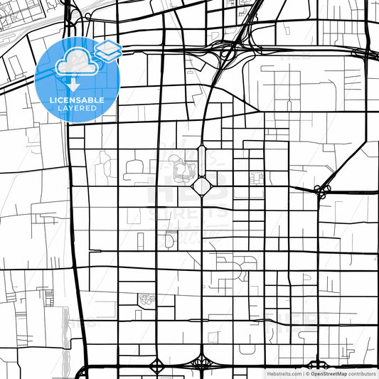 Layered PDF map of Xi an, Shaanxi, China