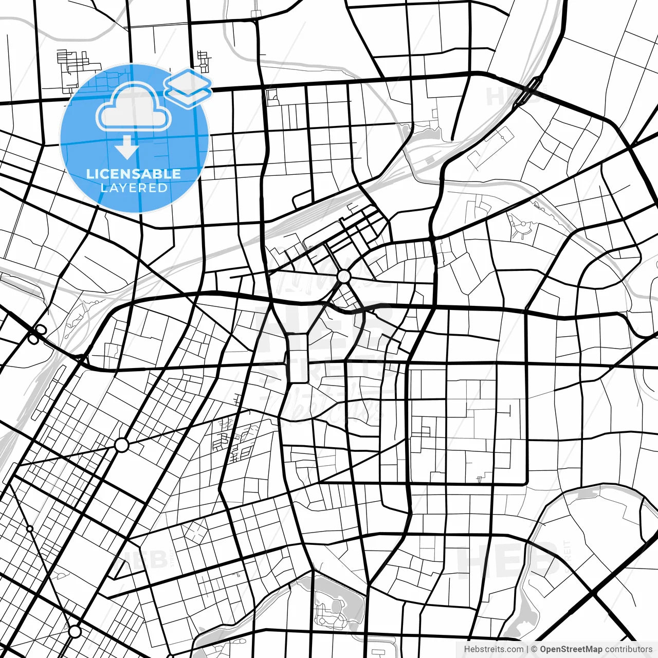 Layered PDF map of Shenyang, Liaoning, China