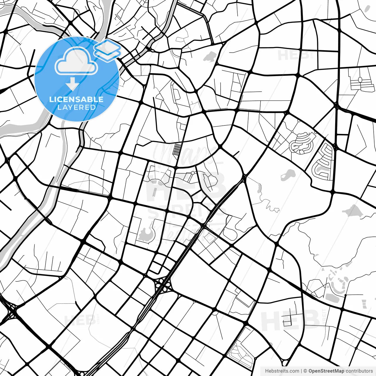 Layered PDF map of Dongguan, Guangdong, China