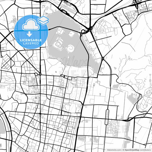 Layered PDF map of Nanjing, Jiangsu, China