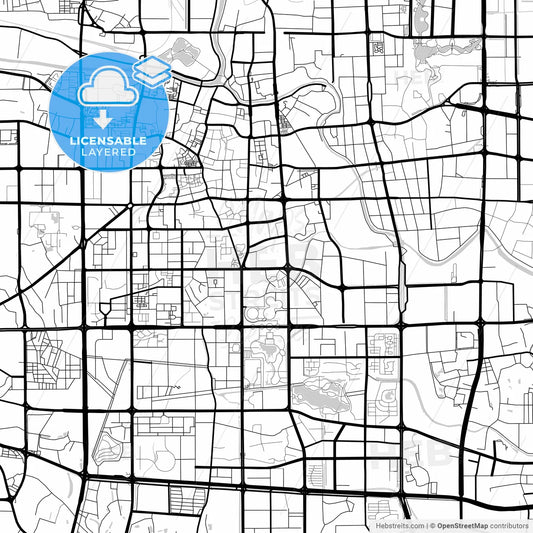 Layered PDF map of Foshan, Guangdong, China
